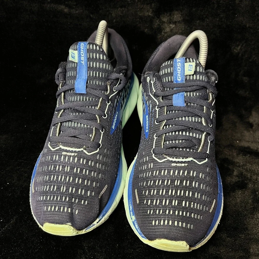 Brooks Ghost 13 1203381B459 Womens 9 Athletic Running Shoes Blue Lace Up Sneaker